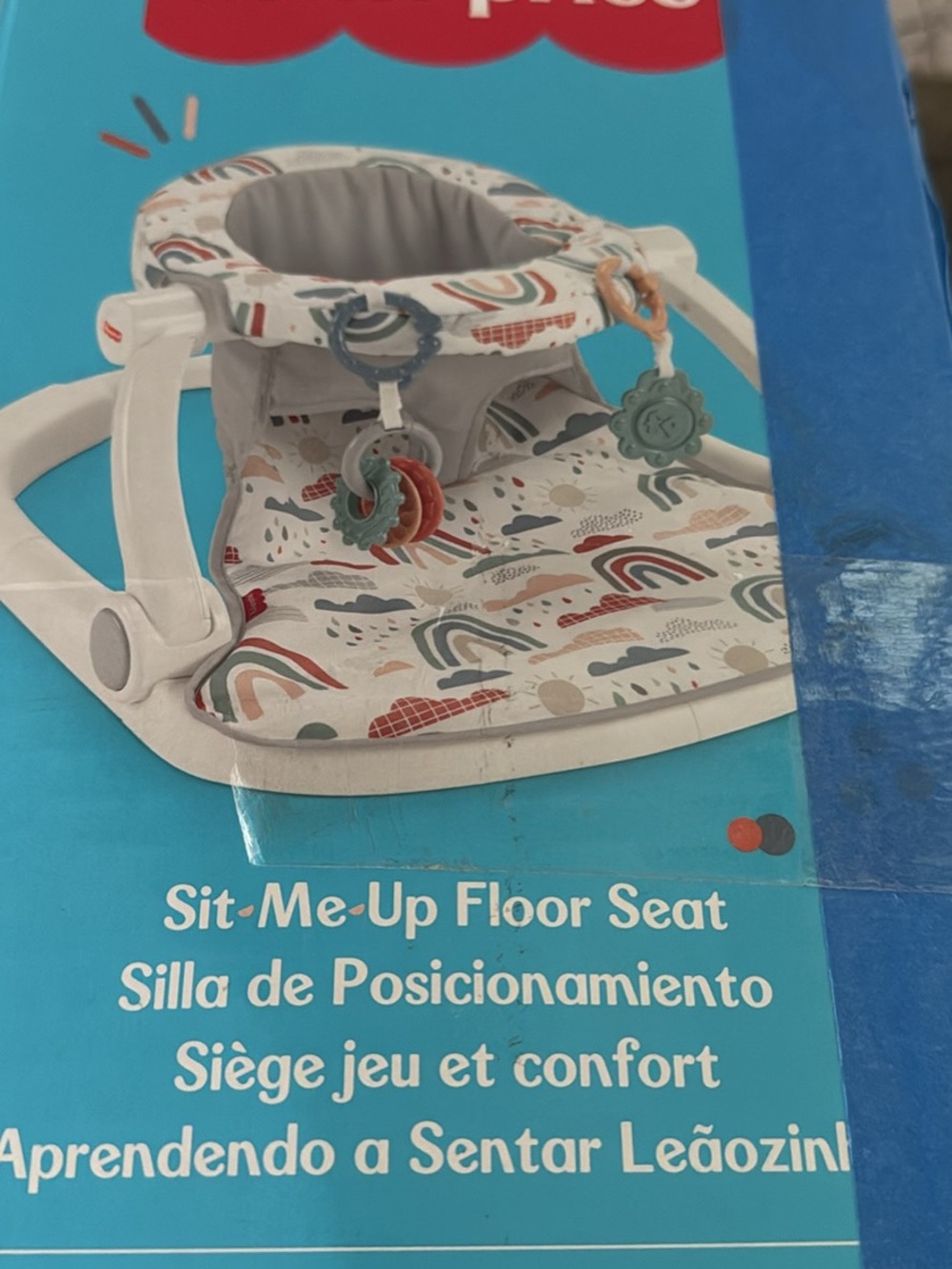 Fisher-Price Sit-Me-Up Floor Seat in White, Teal, Coral and Gray
